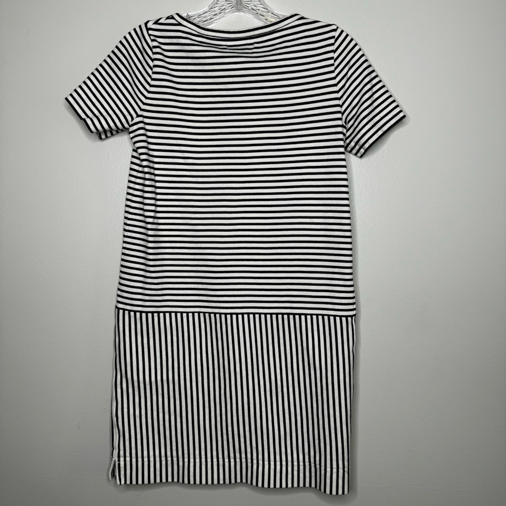 Madewell Dockside White & Navy Striped Cotton Dress With Pockets Short Sleeve XS - Picture 3 of 9